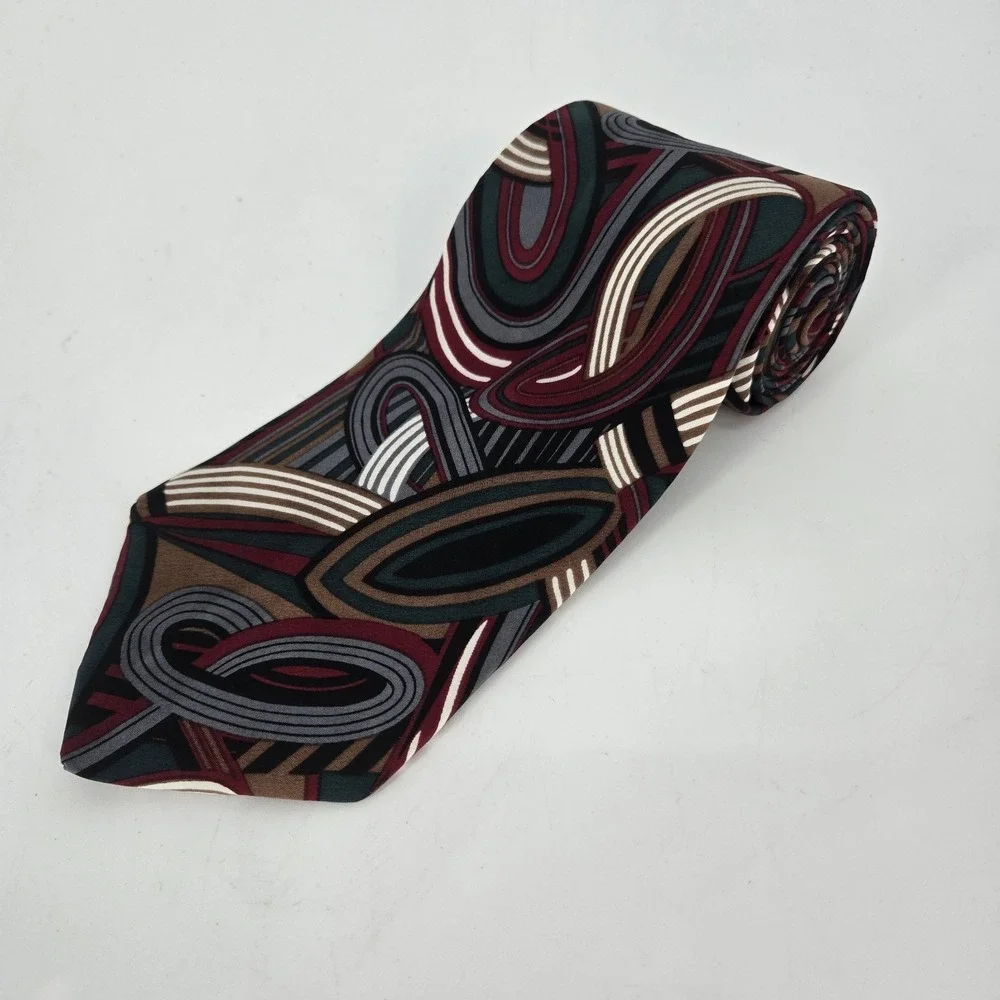 Milano Uomo Tie Abstract Geometric 100% Silk Made USA Robert Talbott RITZ